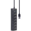 Концентратор Gembird 7 ports (1xUSB3.1+6xUSB2.0) switch black (UHB-U3P1U2P6P-01) зображення 4