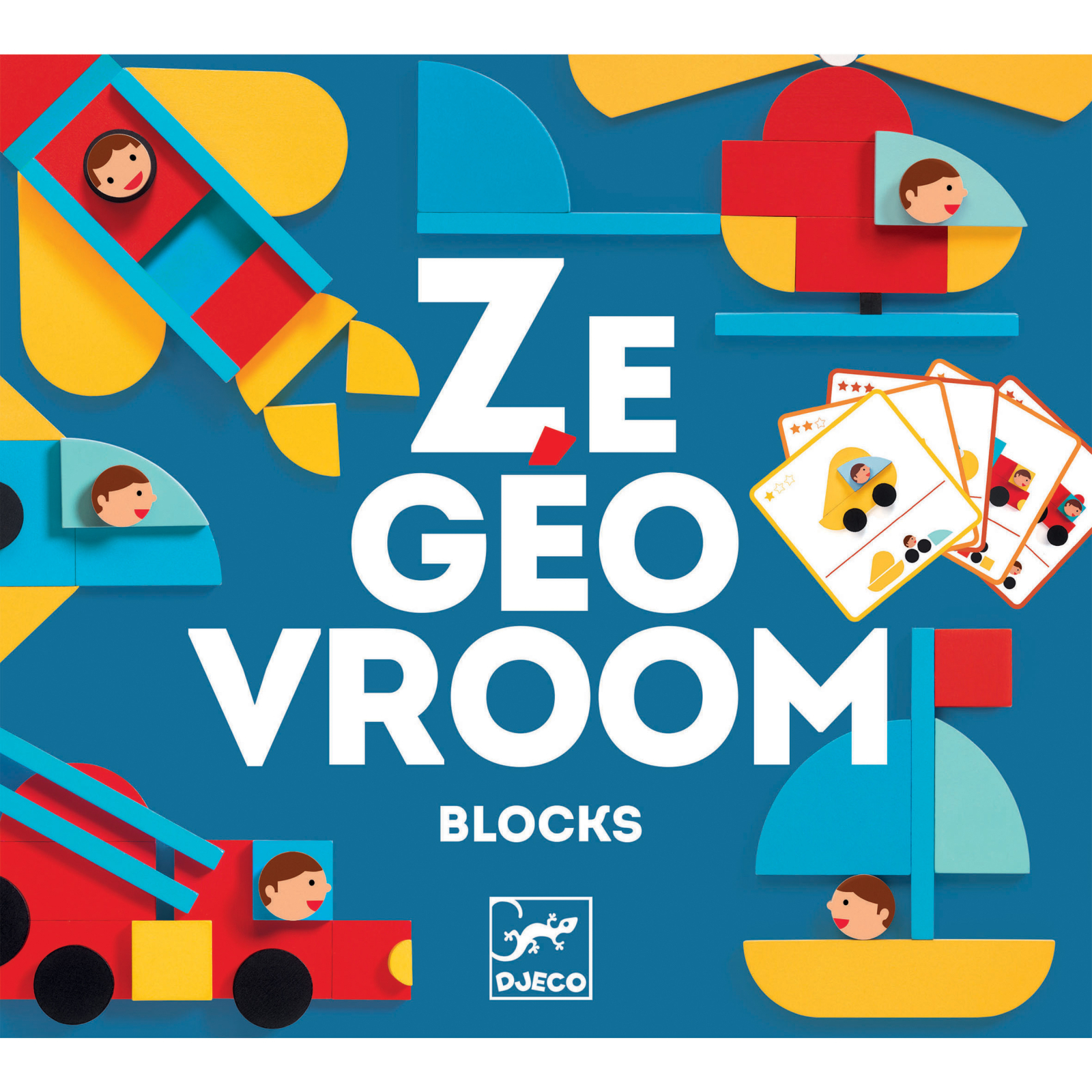 Настільна гра Djeco Набір дерев'яних геометричних фігур Ze Geo Vroom (DJ06436)