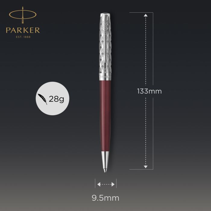 Ручка шариковая Parker SONNET 17 Metal & Red Lacquer CT BP (68 332) изображение 5