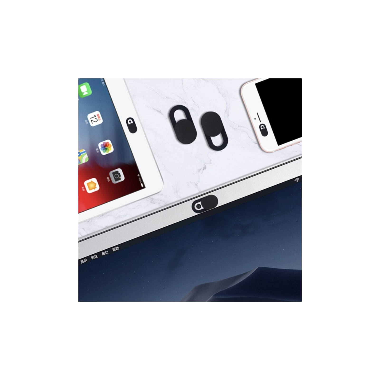 Захисна шторка для веб-камери ноутбука, телефона (наклейка) SampleZone (SZ-001) зображення 4