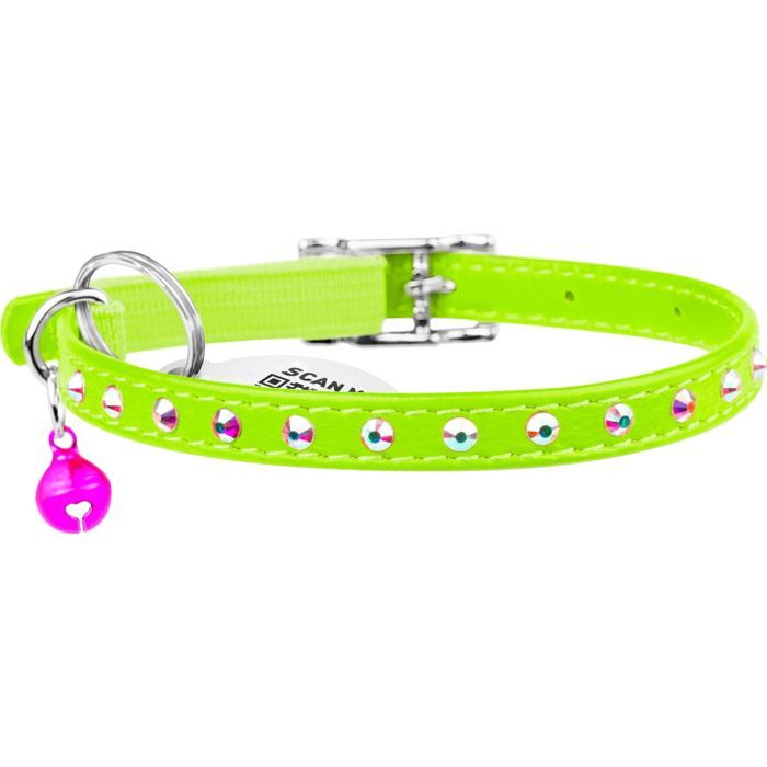 Нашийник для тварин WAUDOG GLAMOUR з резинкою і стразами для кішок (ментоловий) (325413) зображення 2