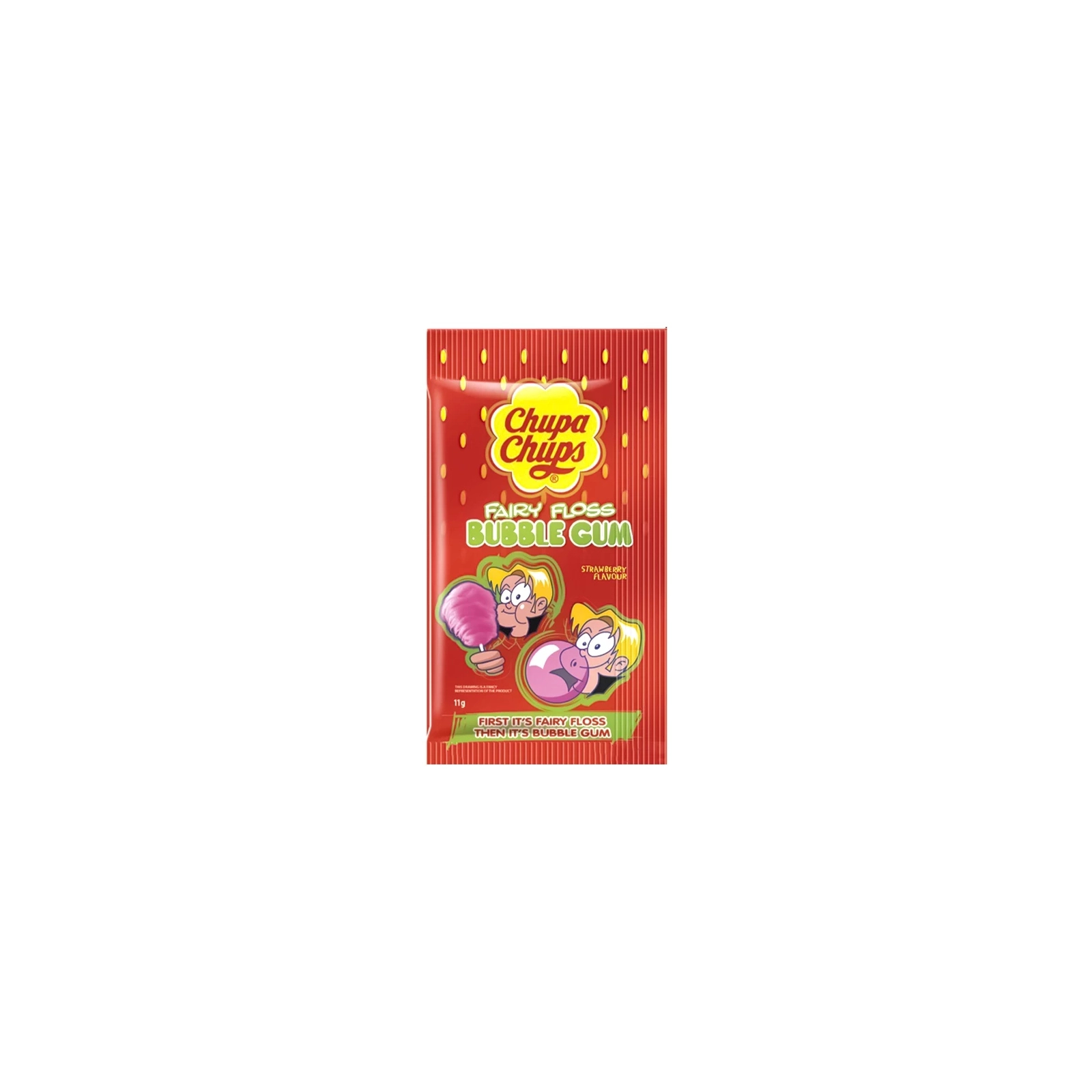Жевательная резинка Chupa Chups Fairy Floss Strawberry сладкая вата 11 г (6911316100817)
