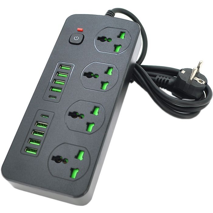 Сетевой фильтр питания Voltronic TВ-Т91, 4роз, 8*USB+2PD Black (ТВ-Т91-Black)