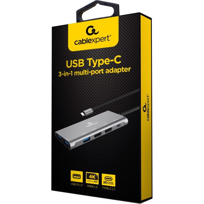 Концентратор Cablexpert USB-C 3-in-1 (A-CM-COMBO3-03) изображение 3