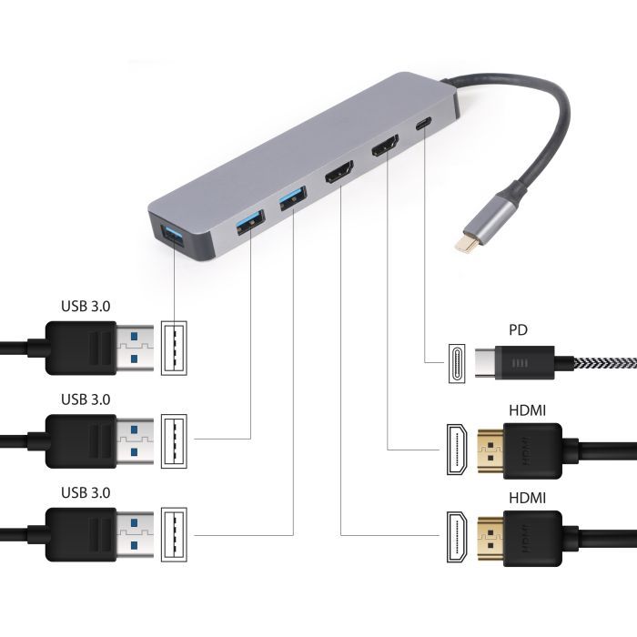 Концентратор Cablexpert USB-C 3-in-1 (A-CM-COMBO3-03) изображение 4