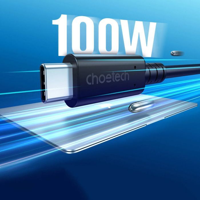 Дата кабель USB-C to USB-C 0.8m USB 4 100W 40Gbps 8K60Hz Choetech (XCC-1028) зображення 4
