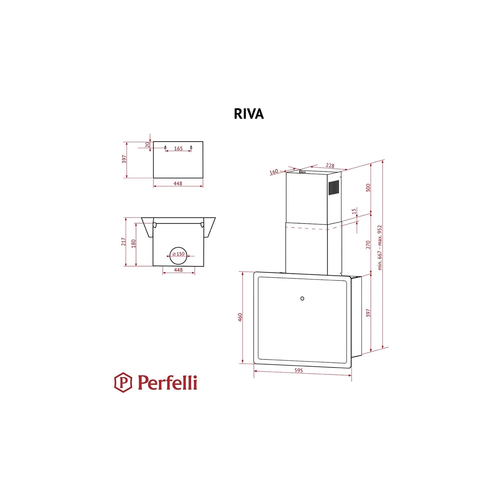 Витяжка кухонна Perfelli RIVA NERO зображення 10