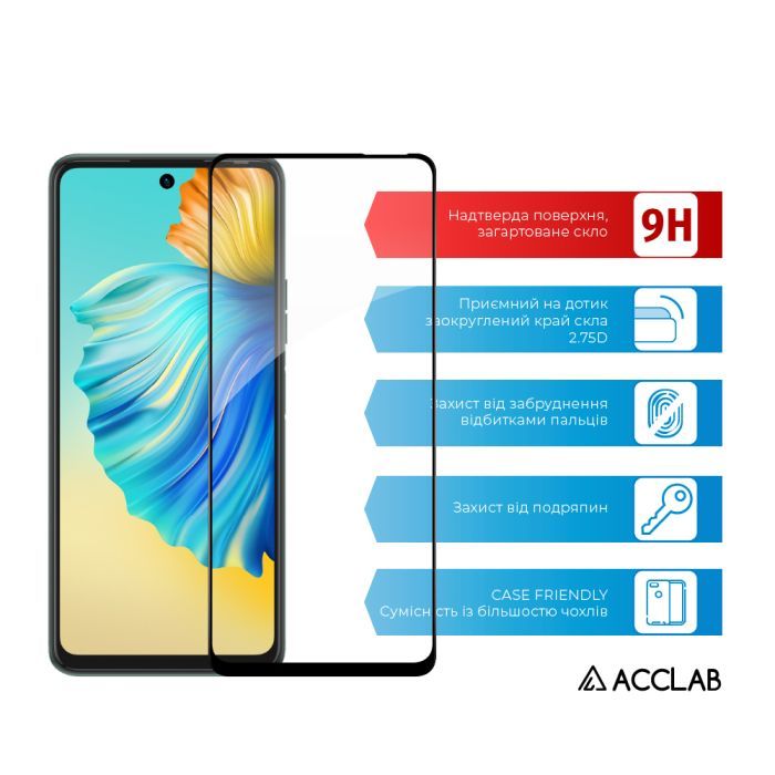 Стекло защитное ACCLAB Full Glue Tecno Camon 17P (1283126515828) изображение 2