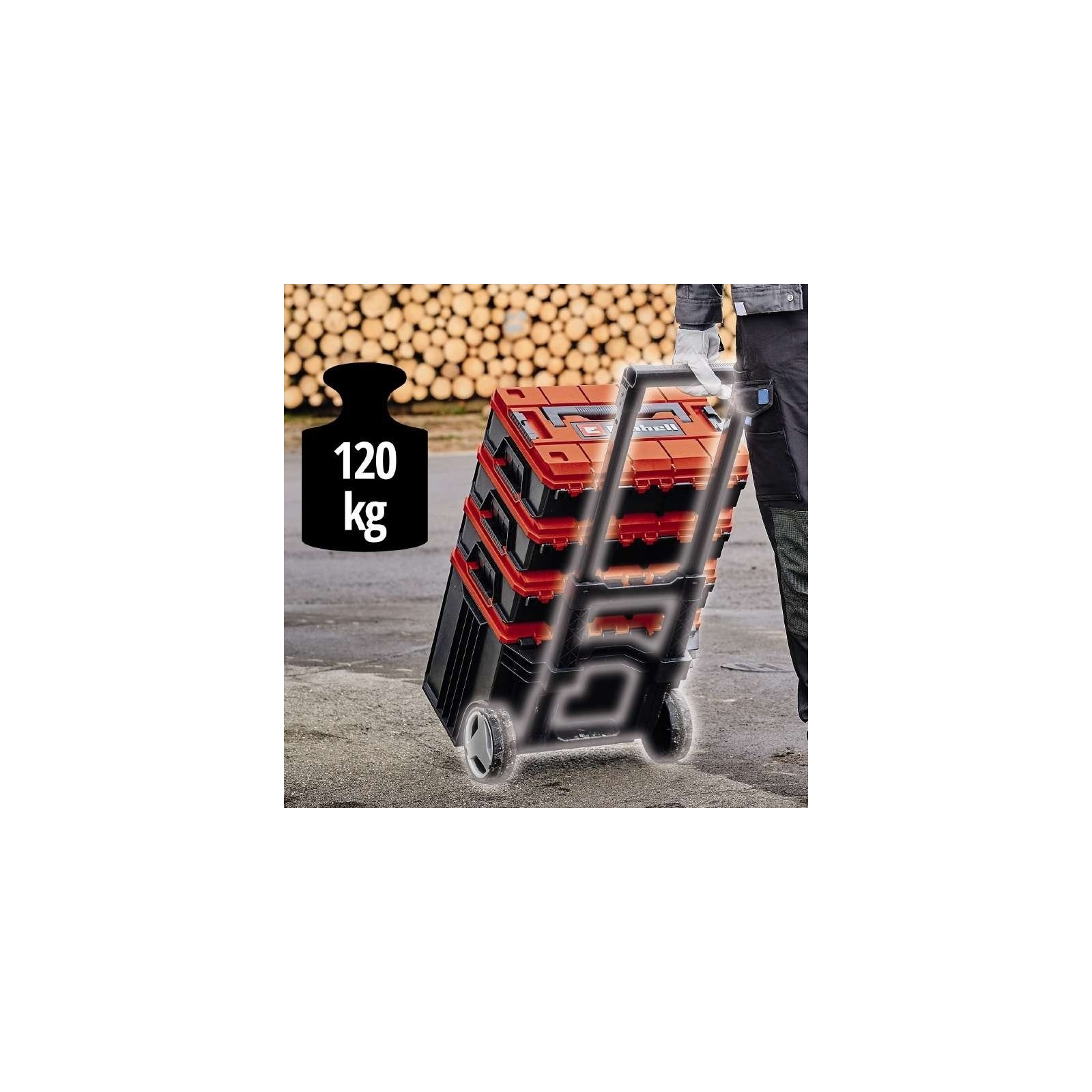 Ящик для инструментов Einhell E-Case Tower, 1 кейс S-F, 1 кейс S-F с вкладышем Grid Foam Set, 1 кейс L с колесами (4540015) изображение 9