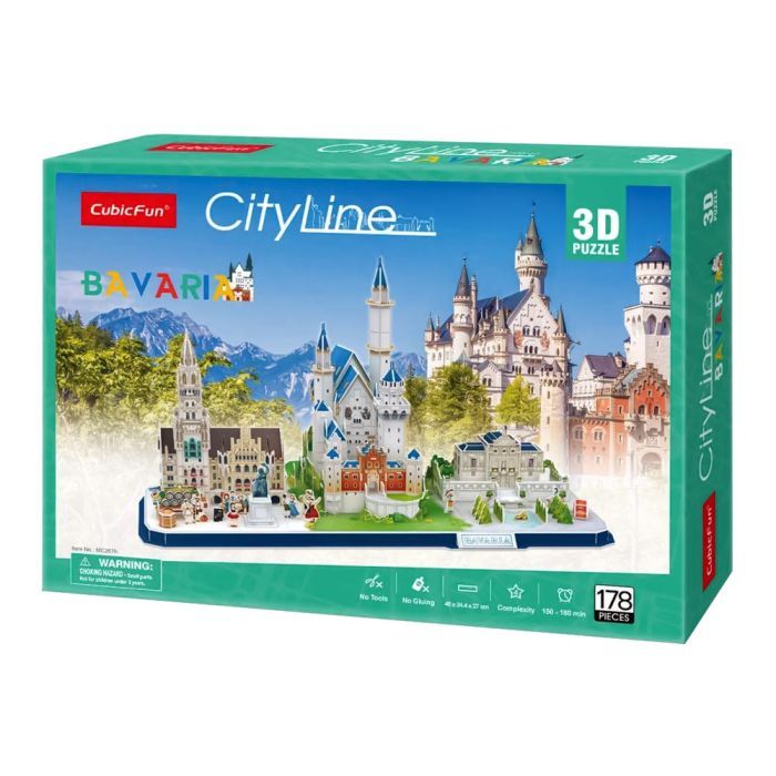 Пазл Cubic Fun Трехмерная головоломка-конструктор City Line Бавария (MC267h)