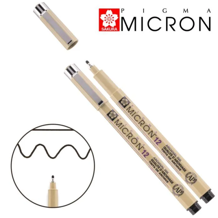 Лайнер Sakura Pigma Micron (12) 0,7 мм Черный (0084511323315)