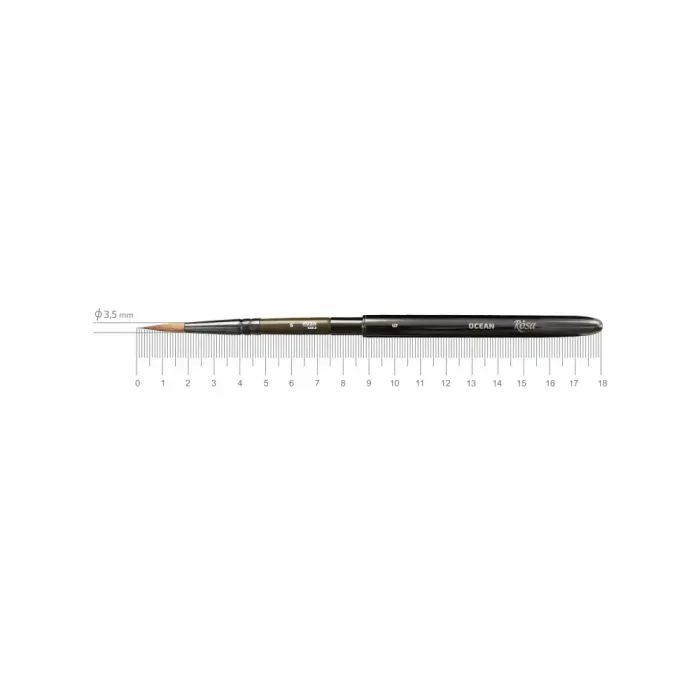Пензлик для малювання Rosa Соболь круглий, TRAVEL BRUSH, OCEAN 168, № 6 (4823098516781)
