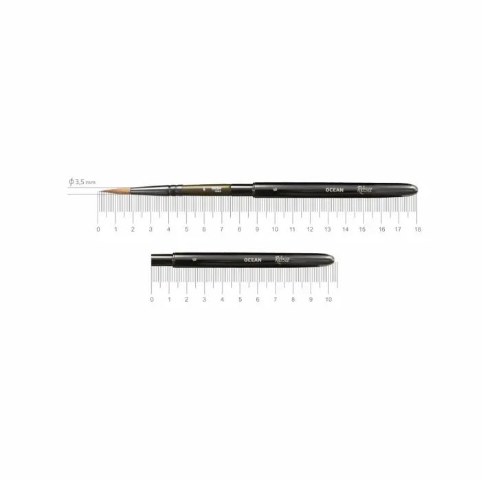 Пензлик для малювання Rosa Соболь круглий, TRAVEL BRUSH, OCEAN 168, № 6 (4823098516781) зображення 2