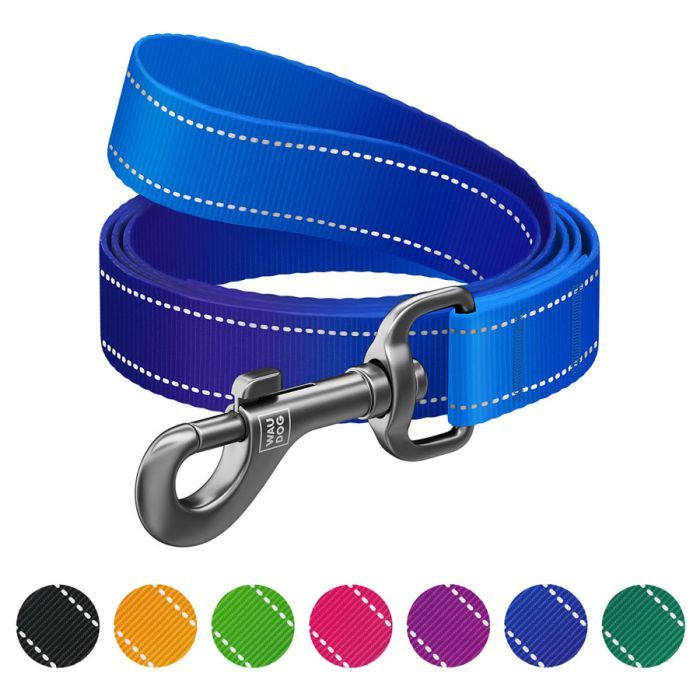 Поводок для собак WAUDOG Nylon Mono, светоотражающий S оранжевый (52174)