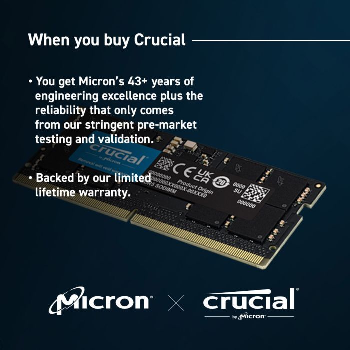 Модуль памяти для ноутбука SoDIMM DDR5 32GB (2x16GB) 5600 MHz Ripjaws Micron (CT2K16G56C46S5) изображение 3