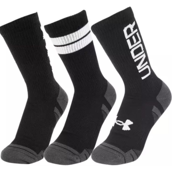 Носки Under Armour 1379515-002 Perf Tech Nov 3 пари Crew чорний MD (196884681982)