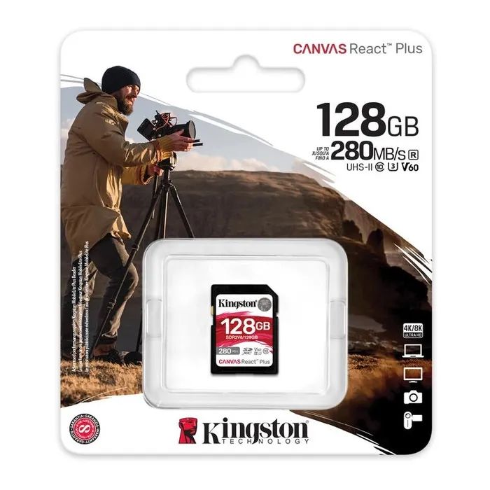 Карта памяти Kingston 128GB SDXC class 10 UHS-II U3 Canvas React Plus (SDR2V6/128GB) изображение 3