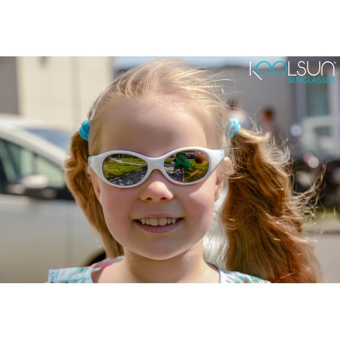 Детские солнцезащитные очки Koolsun Flex бело-бирюзовые 3+ (KS-FLWA003) изображение 2