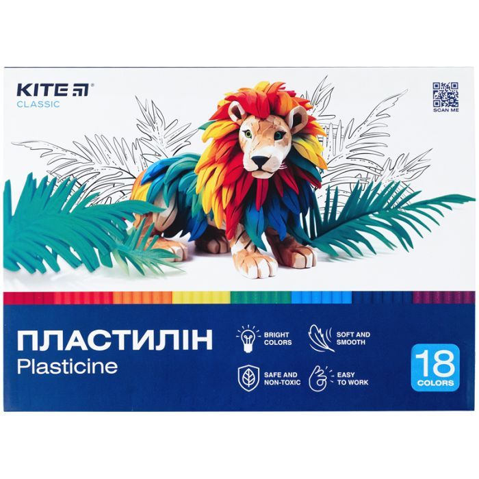 Пластилин Kite Classic 18 цветов, 360 г (K-085)