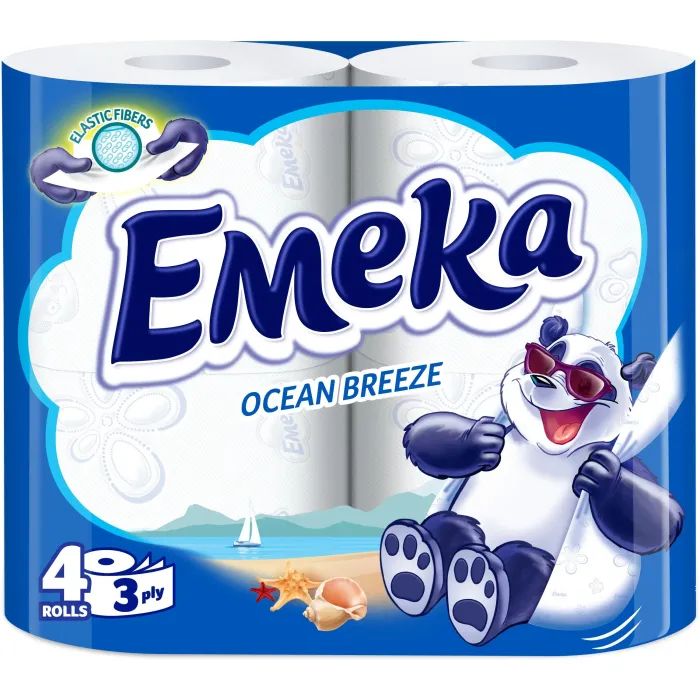 Туалетная бумага Emeka Ocean Breeze 3 слоя 4 рулона (3800024026515)