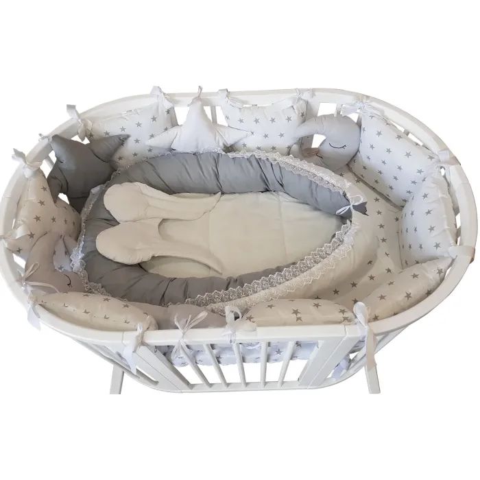 Детский постельный набор Ingvart Белая ночь в серых тонах плюс (8001-2)