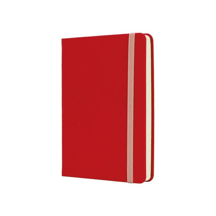 Книга записная Optima А6 SQUARE, твердая обложка, резинка, кремовый блок линия, красный (O20386-03)