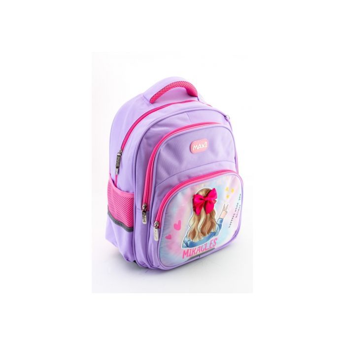 Рюкзак шкільний Maxi 15" Рожевий з бузковим (MX86302)