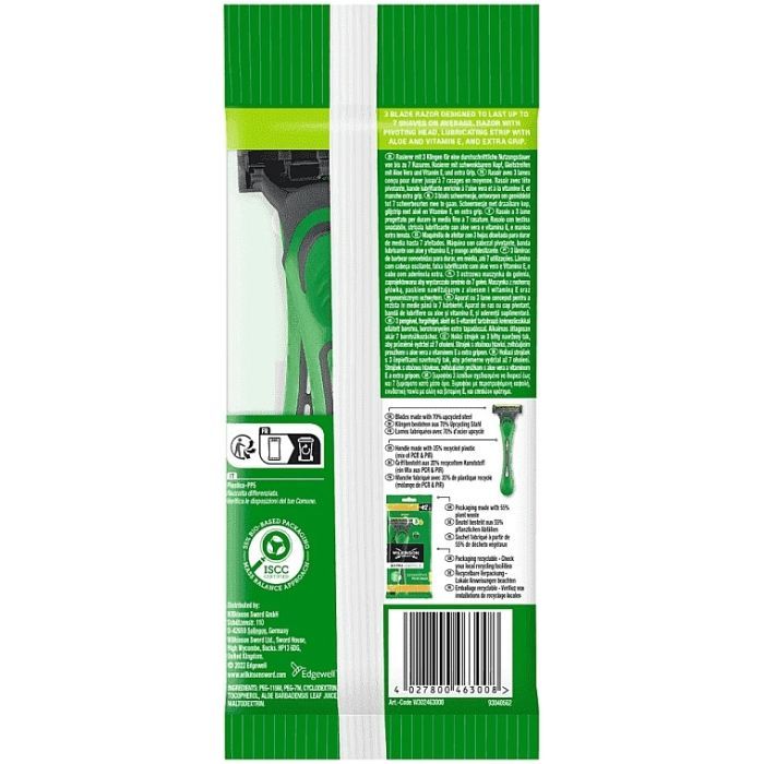 Бритва Wilkinson Sword Extra Essential 3 Sensitive 4+2 шт. (4027800463008) зображення 2
