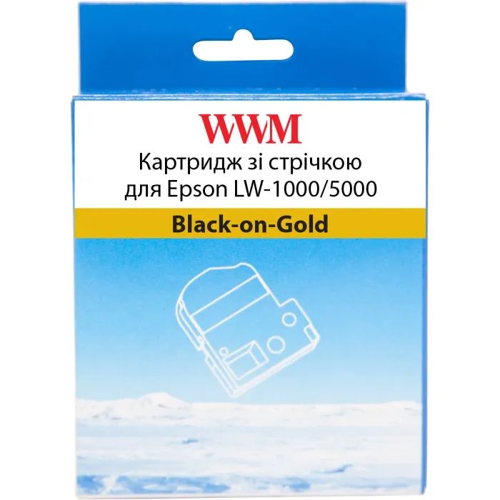 Лента для принтера этикеток WWM для Epson LW-1000/5000 36mm х 8m Black-on-Gold (WWM-SM36Z)