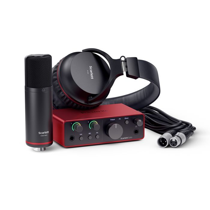 Аудиоинтерфейс Focusrite Комплект для звукозаписи: аудиоинтерфейс Scarlett 2i2, микрофон CM25 MkIII, наушники SH-450 (234618)