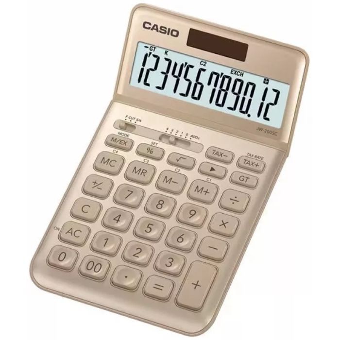 Калькулятор Casio JW-200SC-GD-W-EP, золотистый (CALC-CAS-JW-200SC-GD)