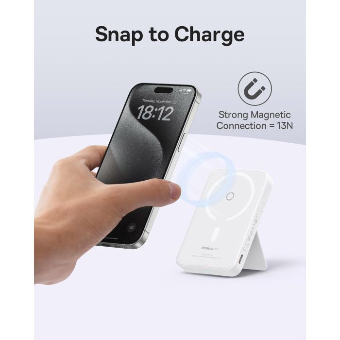 Батарея универсальная Baseus MagPro 5000mAh 20W, White (PPCXZ05) (P10064100222-00) изображение 2