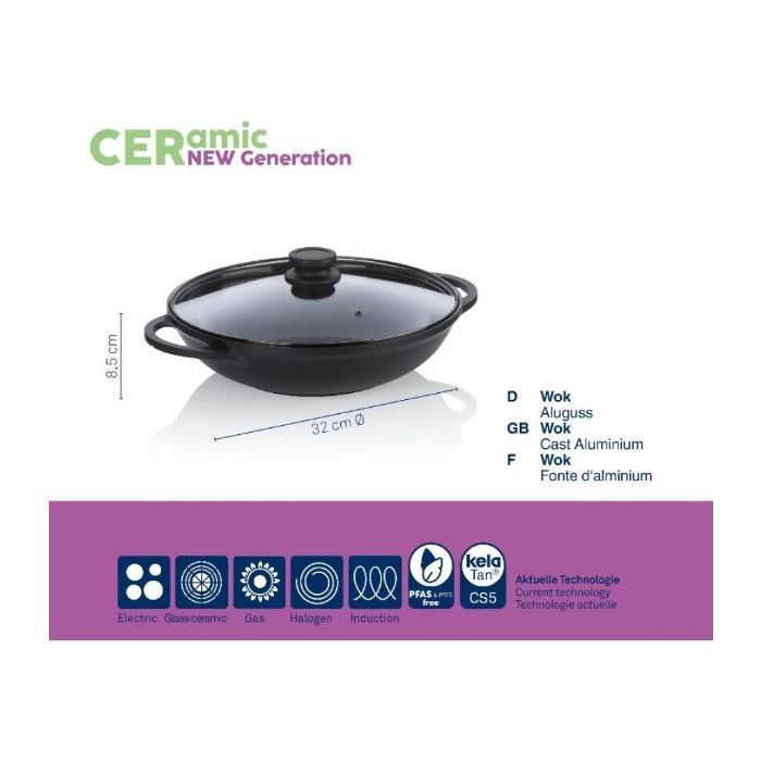 Сковорода Kela Atura WOK з кришкою 32 см, 4 л (15174) изображение 3