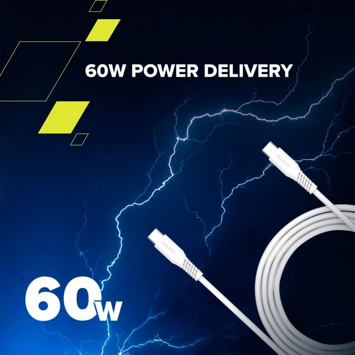 Дата кабель USB-C to USB-C 1.2m CC60SC 60W White Canyon (CNS-CC60SC12W) изображение 3