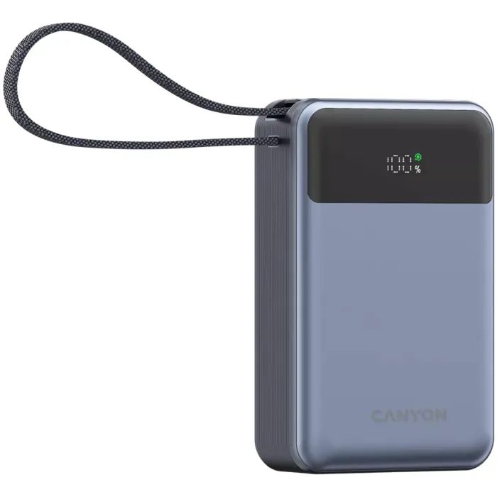 Батарея універсальна Canyon 20000mAh OnPower 600 PD/65W built-in cable Dark Grey (CNS-CPB600DG) зображення 2