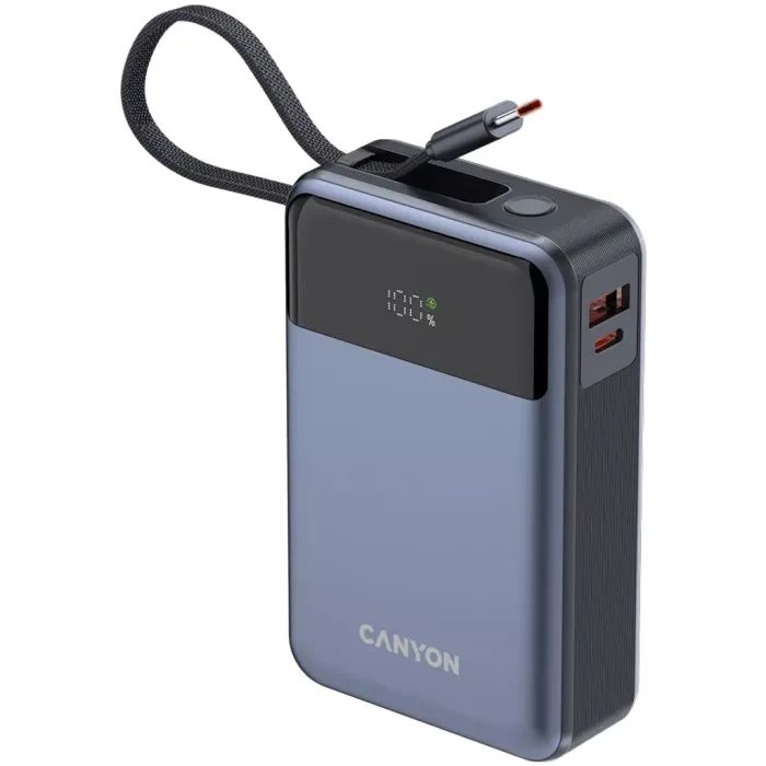 Батарея універсальна Canyon 20000mAh OnPower 600 PD/65W built-in cable Dark Grey (CNS-CPB600DG) зображення 6