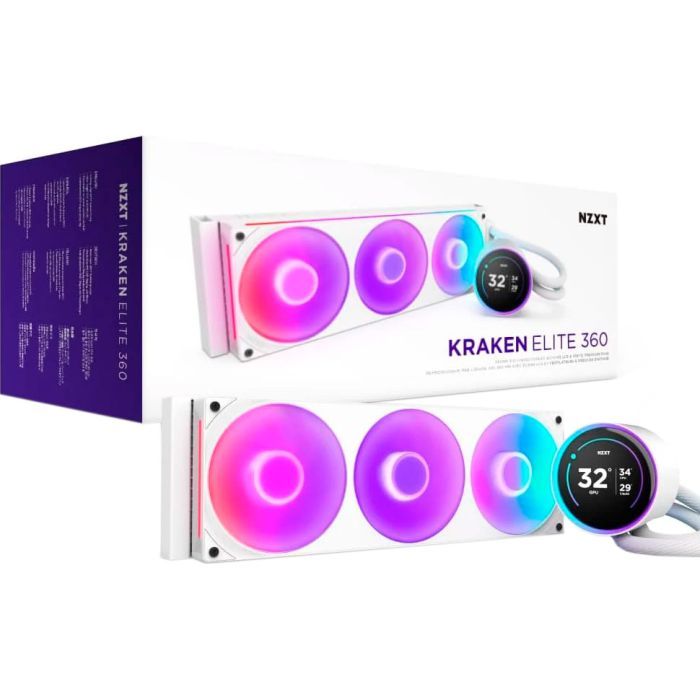 Система жидкостного охлаждения NZXT Kraken Elite RGB 360mm AIO (RL-KR36E-W2) изображение 7
