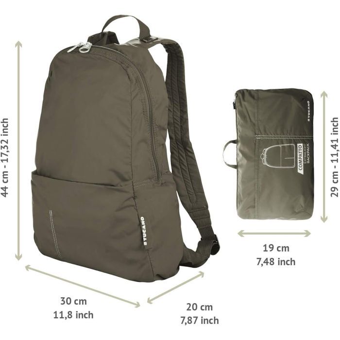 Рюкзак туристический Tucano Compatto Eco XL темно зелений (BPCOBK-ECO-VM) изображение 5