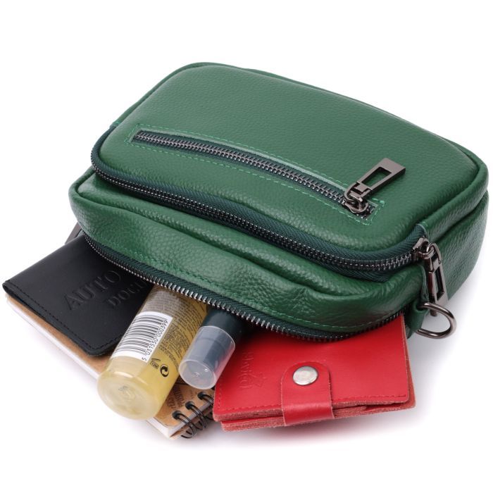 Сумка Vintage Из натуральной кожи Зеленая (22639) изображение 10