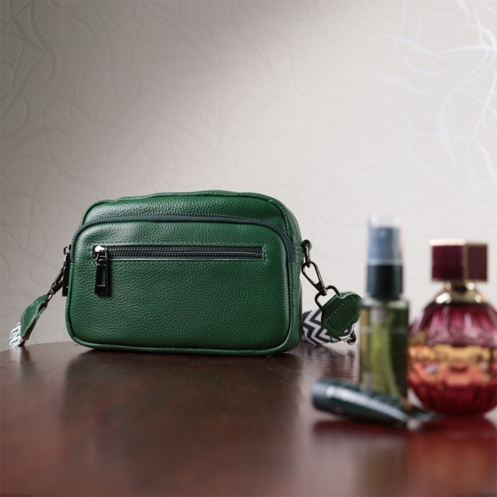 Сумка Vintage Из натуральной кожи Зеленая (22639) изображение 11