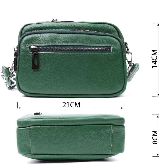 Сумка Vintage Из натуральной кожи Зеленая (22639) изображение 3