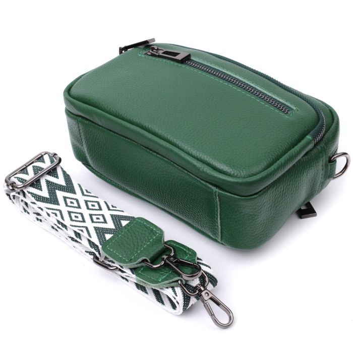 Сумка Vintage Из натуральной кожи Зеленая (22639) изображение 7