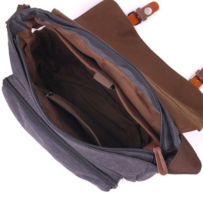 Сумка Vintage С клапаном текстильная Черная (21240) изображение 4