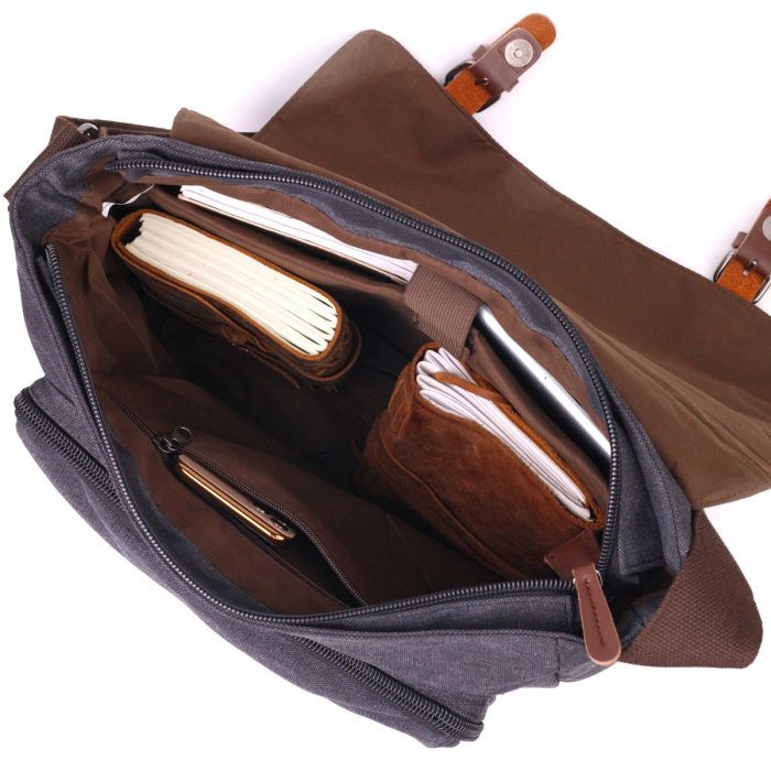 Сумка Vintage С клапаном текстильная Черная (21240) изображение 5