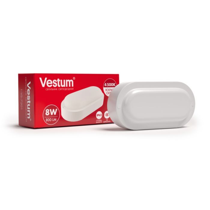 Світильник Vestum ЖКХ LED 8W овал 4500K 220V (1-VS-7201)