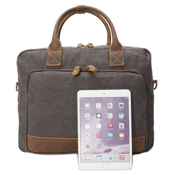 Сумка Vintage Текстильна Сіра (20062) зображення 5