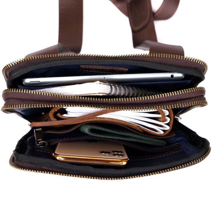 Сумка Shvigel На два отделения кожаная Черная (11283) изображение 6