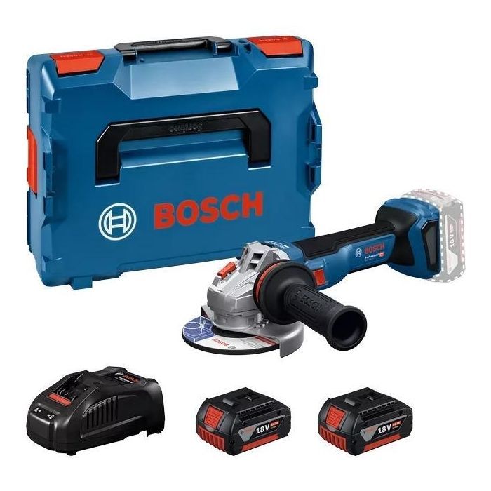 Шліфувальна машина Bosch GWS 18V-11 125мм, 18В, 2x5Ah, 0-9000об/хв, 1.7кг, кейс (0.601.9N4.103)