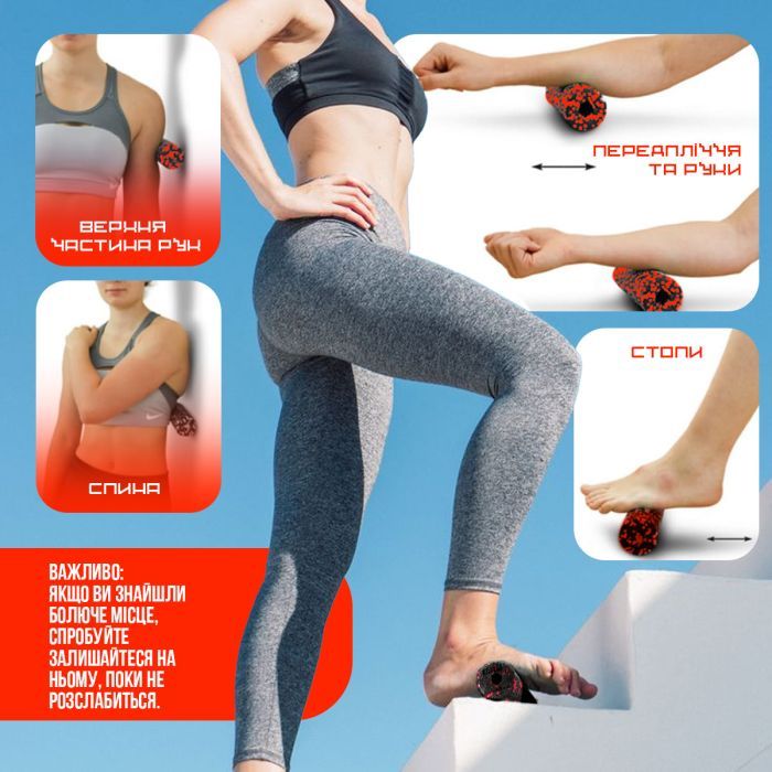 Масажный ролик PowerPlay PP-4346 Mini EPP Foam Roller 15x5,3см Чорно/Синій (PP_4346_Blue_(15*5)) изображение 8