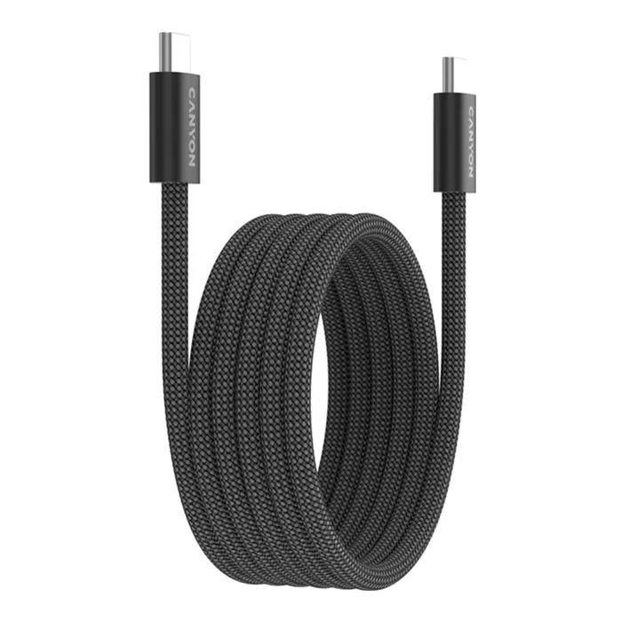 Дата кабель USB-C to USB-C 1.0m 60W Magnet Braided Black Canyon (CND-CCMG60AB15B) изображение 2